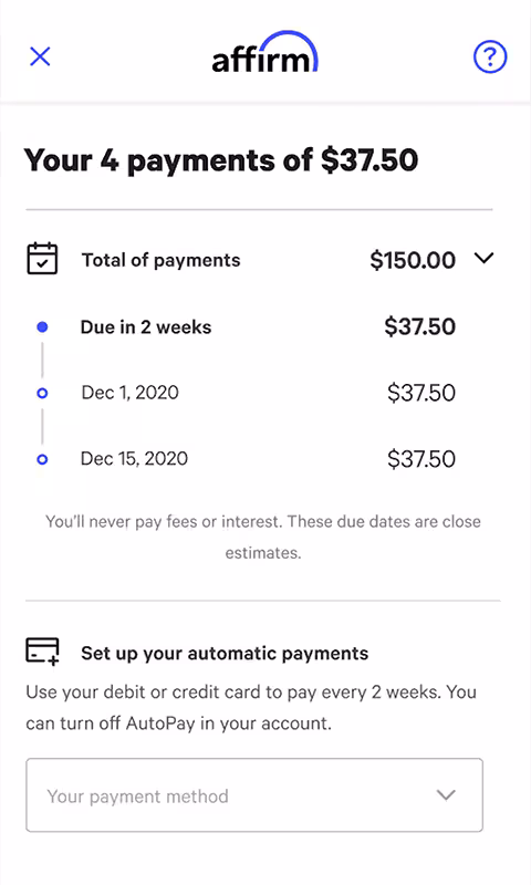 Pay over time