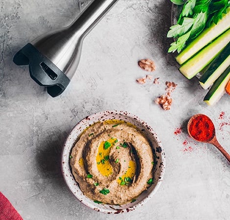 Trempette d'aubergines aux noix