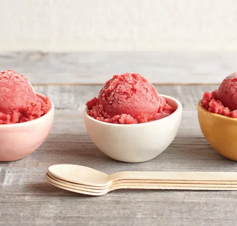 Sorbet à la fraise et au Grand Marnier