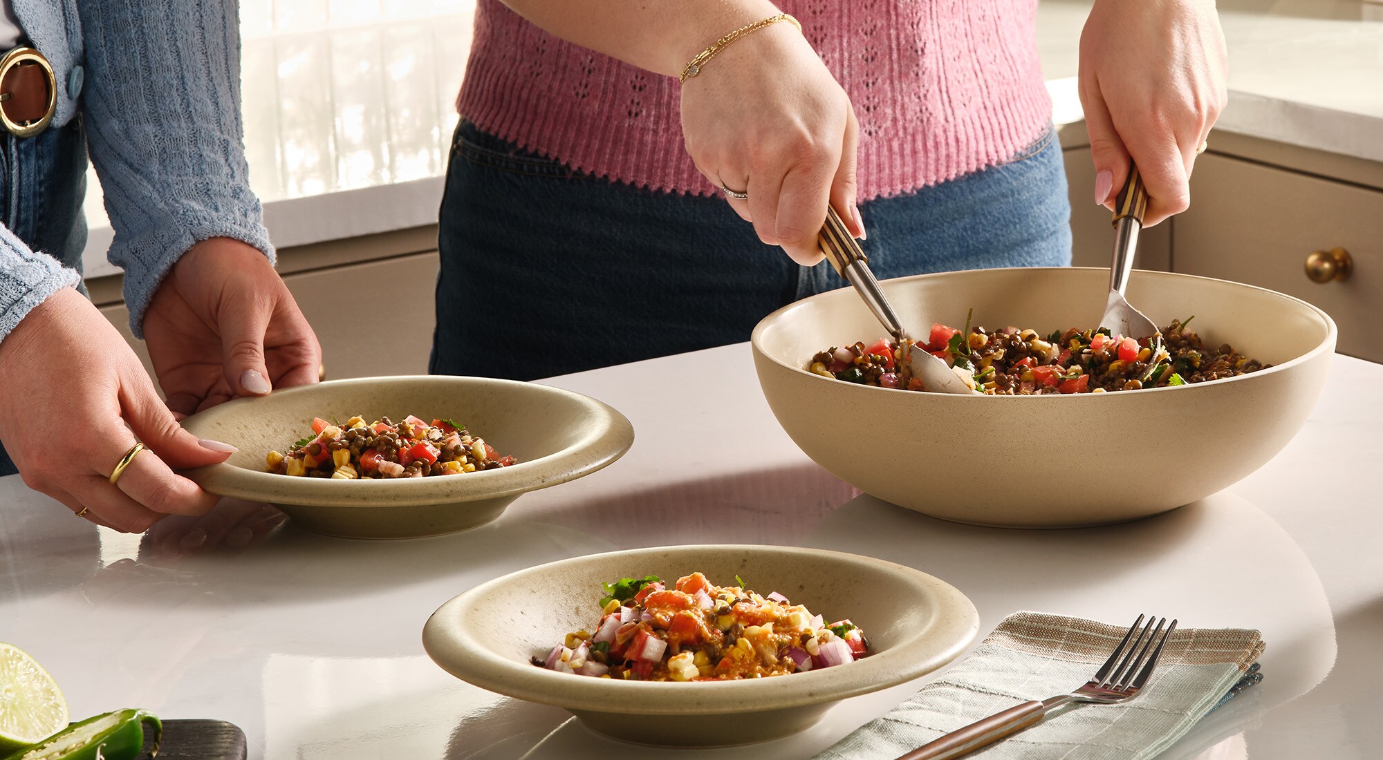 Lentil Salad with Jalapeño Lime Vinaigrette 