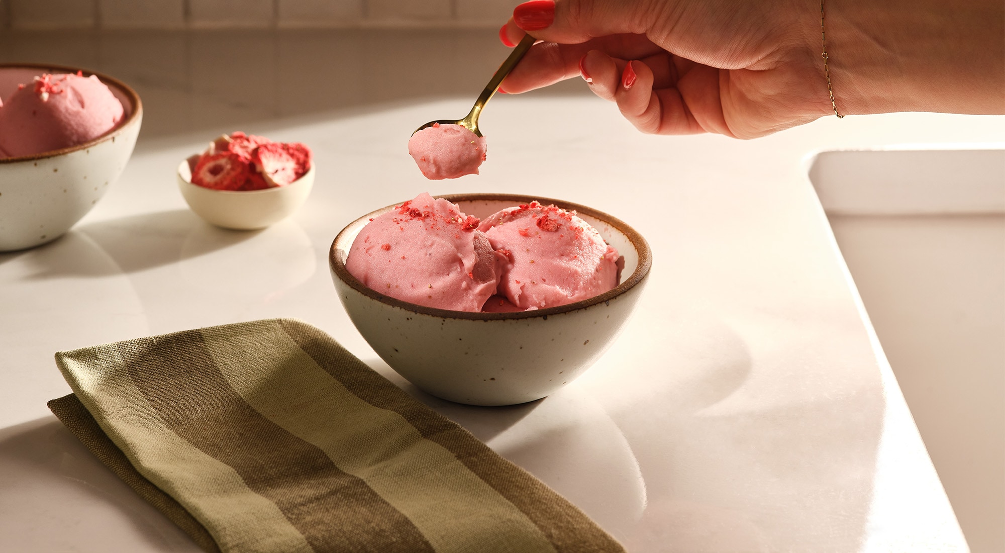 Roasted Strawberry Sherbet