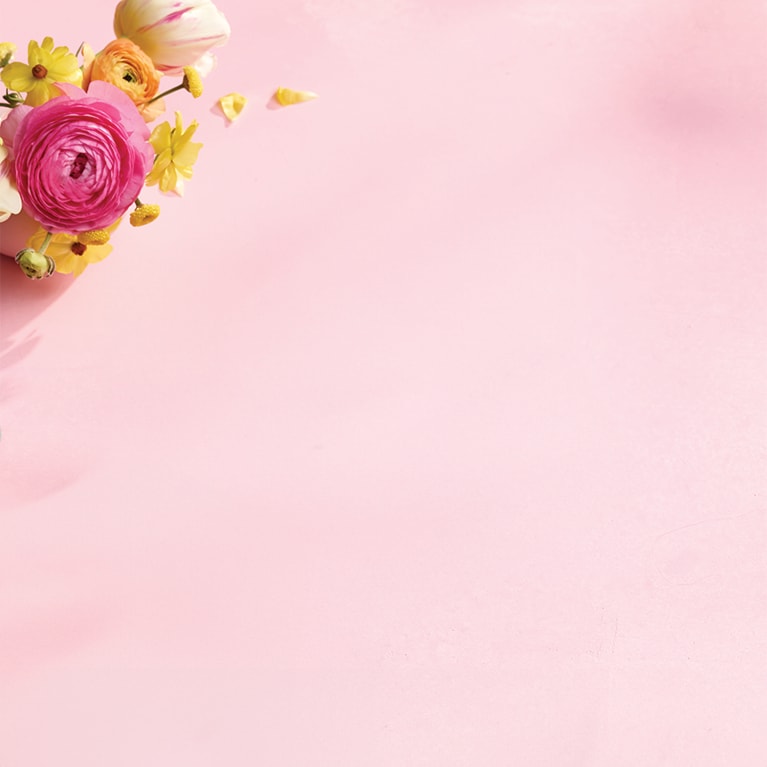 Flowers on Pink Background