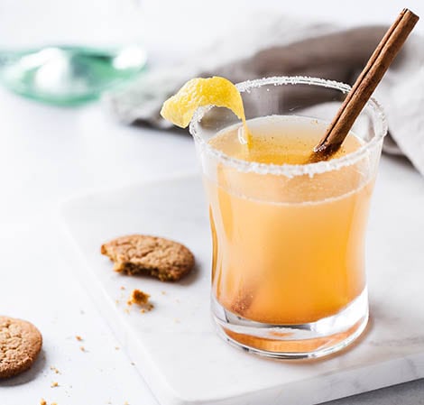 cocktail with a cinnamon stick garnish