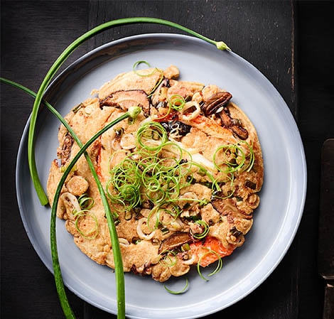 seafood pancake on a plate