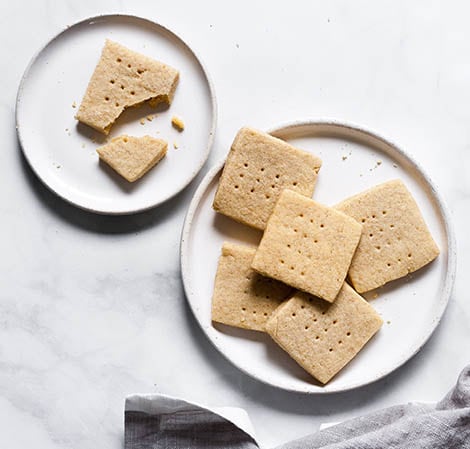 shortbread cookies on white plates