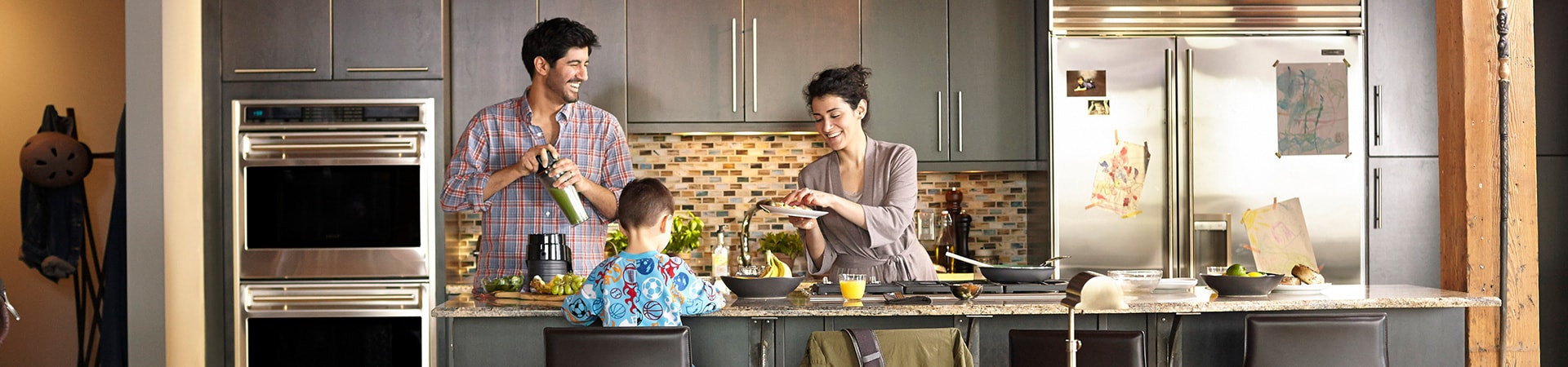 Family Creating Meal with New Vitamix