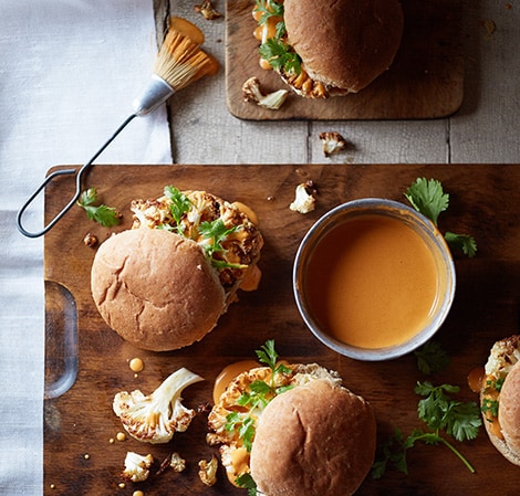 Roasted Cauliflower Slider with Buffalo Hot Sauce Recipe