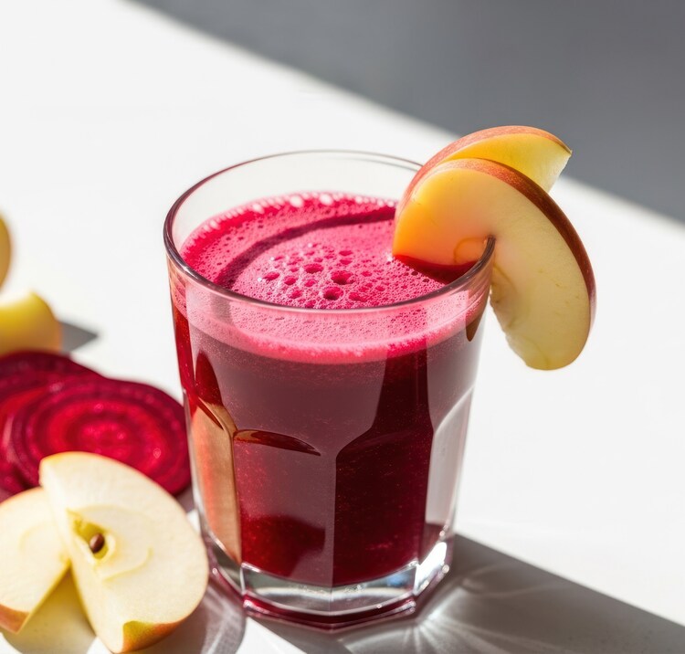 Jugo de manzana y remolacha