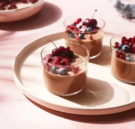 Mousse de chocolate con aquafaba