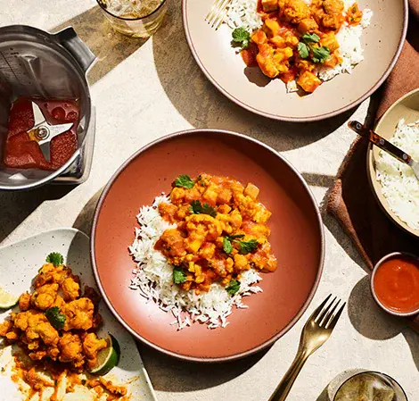 Tikka Masala de coliflor y berenjena