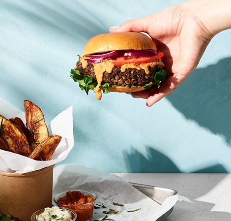 Mushroom Lentil Veggie Burger