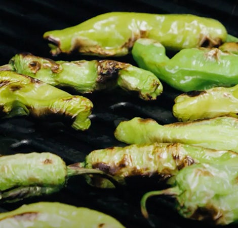 Grilled Shishito Peppers & Soy-Sesame Sauce