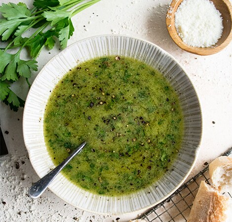 Parmesan, Roasted Garlic & Black Pepper Dipping Oil