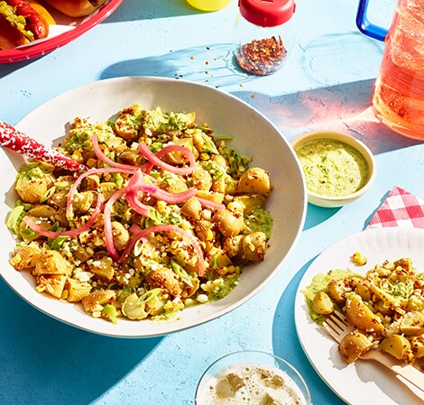 Grilled Corn, Potato and Scallion Salad